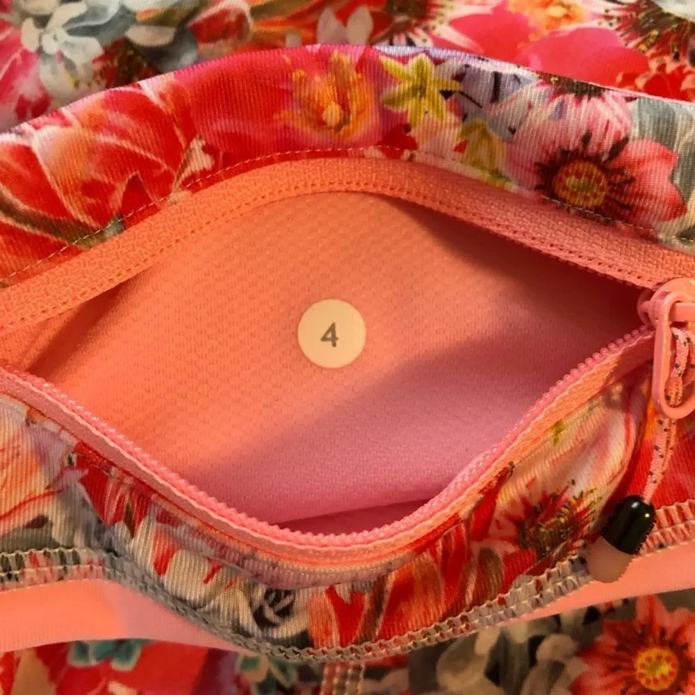 LULULEMON Inspire Crop Pink Floral Leggings Size 4